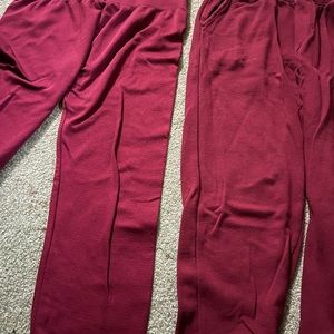 red velvet pants